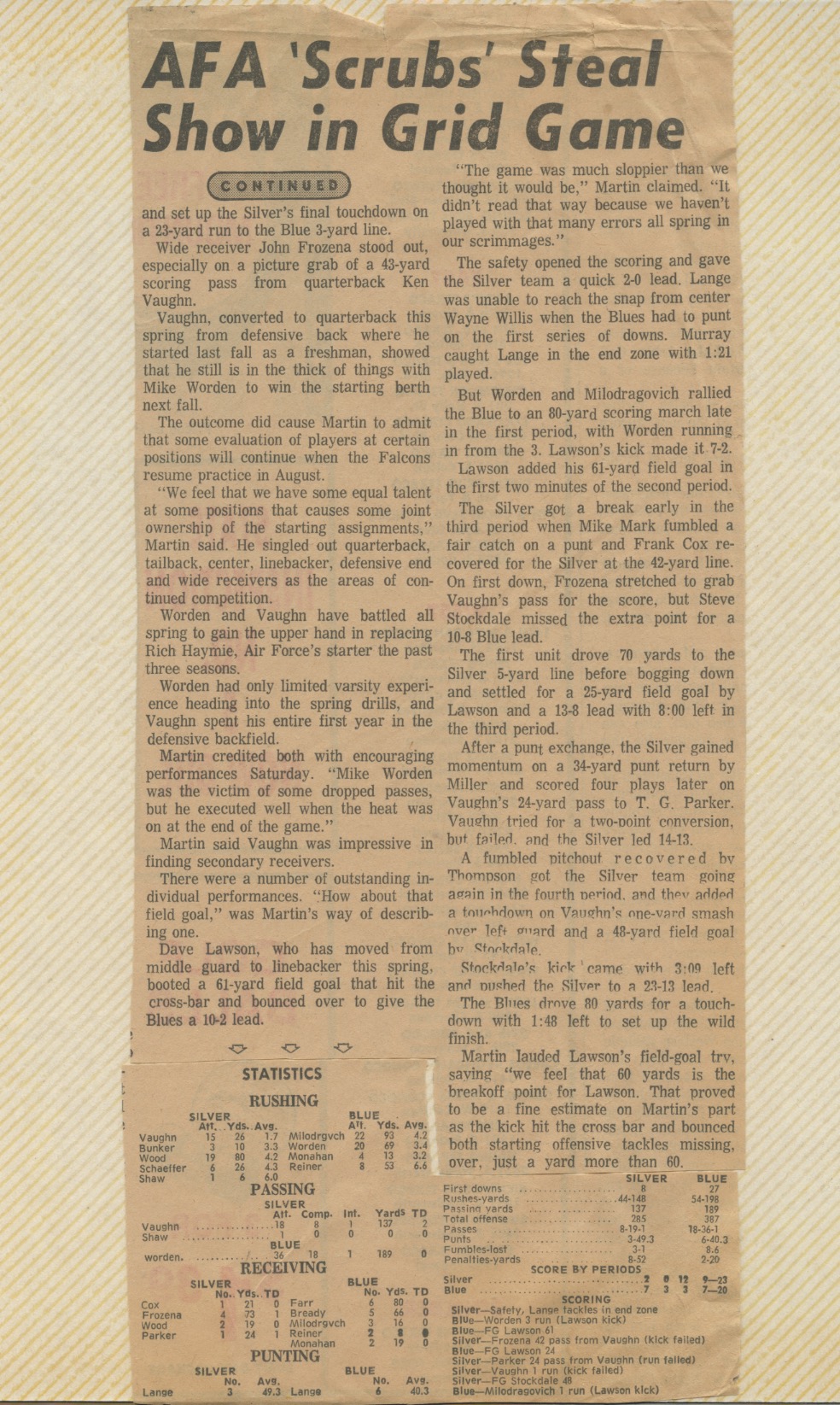 AFA Spring Football Game 1974 page 2
