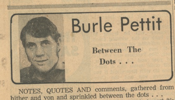 Burle Pettit column in Lubbock newspaper